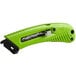 A green Pacific Handy Cutter right-handed safety cutter with a metal blade.
