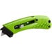 A green Pacific Handy Cutter right-handed safety knife with a black blade.