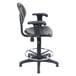A black National Public Seating Kangaroo swivel office stool with a metal base.