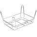 A Winholt metal wire rack with two legs holding a metal basket with handles.