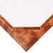 Brown menu paper with an angled marble border in a triangle shape.