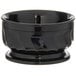 A black Dinex insulated bowl with a pedestal base on a white background.