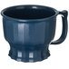 A dark blue Dinex mug with a handle.