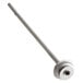 An Avantco stainless steel basket stem with a round metal object on the end.