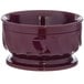 A close up of a purple Dinex Turnbury insulated bowl with a pedestal base.