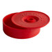 A red plastic Choice tortilla warmer with a lid.