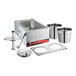 A stainless steel Avantco countertop food warmer with two metal containers and a ladle.