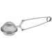 A Fox Run stainless steel tea strainer with a spring handle.