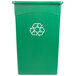 A green rectangular recycle bin with a white background.