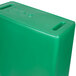 A green rectangular Continental wall hugger recycle bin with two holes in the lid.