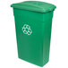 A green Continental wall hugger recycle bin with a recycle symbol.
