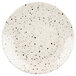 An Elite Global Solutions chocolate chip melamine plate with white background and black specks.