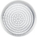 An American Metalcraft Super Perforated Heavy Weight Aluminum Pizza Pan with holes in it.