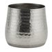 A hammered stainless steel American Metalcraft French fry cup.