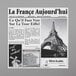 A white Get Enterprises French newsprint double-open bag with a picture of the Eiffel Tower.