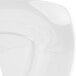 A close-up of a 6" bright white square porcelain saucer.