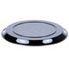 A WNA Comet black round catering tray with a circular rim.