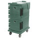 A granite green Cambro Ultra Camcart with black handles.