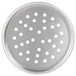 An American Metalcraft aluminum pizza pan with holes in it.