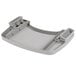 A platinum gray plastic tray for a Rubbermaid high chair with two compartments and a handle.