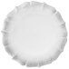 A white glass charger plate with a scalloped edge.
