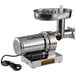 A Backyard Pro electric meat grinder with a stainless steel bowl on top.