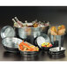 An American Metalcraft galvanized metal tub filled with food and drinks.