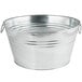 An American Metalcraft galvanized metal oval tub with two handles.