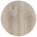 An American Metalcraft faux wood melamine round serving board with a whitewash finish.