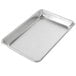 A silver rectangular Chicago Metallic aluminum sheet pan with a rectangular edge.