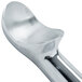 A close-up of a Zeroll aluminum ice cream scoop with a silver finish.