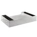 An Avantco stainless steel tray with two compartments.
