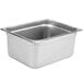 A Choice stainless steel 6" deep hotel pan with a square bottom.