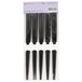 A plastic bag of 5 black lacquered wood Japanese style chopsticks with white background.