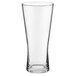A clear Libbey plastic beer glass with a white background.