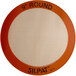 A round orange and white Sasa Demarle SILPAT baking mat with the words "9 round" on it.
