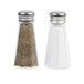 Two Thunder Group mushroom top salt and pepper shakers with silver tops.