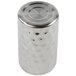 A silver stainless steel cylinder with a round top.