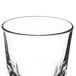 A close up of a Libbey Gibraltar clear glass with a small rim.