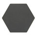 A black hexagon-shaped Epicurean Richlite wood fiber cutting and serving board.