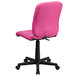 A pink Flash Furniture mid-back office chair with black wheels and a black base.