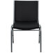 A black Flash Furniture Hercules Series stack chair with a silver frame.