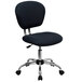 A black Flash Furniture mid-back office chair with chrome base and wheels.