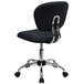 A black Flash Furniture mid-back office chair with chrome wheels.