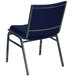 A navy Flash Furniture Hercules Series stack chair with metal legs.