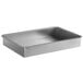 A silver rectangular metal Winco cake pan.
