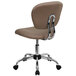 A brown Flash Furniture mid-back office chair with chrome base.