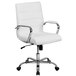 A white Flash Furniture office chair with chrome arms.