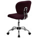 A Flash Furniture burgundy office chair with chrome base and wheels.