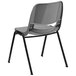 A gray Flash Furniture shell stack chair with black legs.